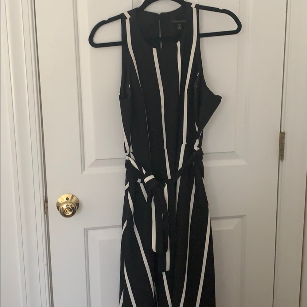 Banana Republic black white stripe dress